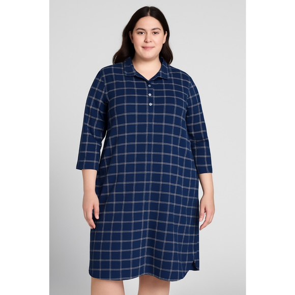 Women's Lands' End Plaid Dress Size XL Blue - Picture 8 of 8